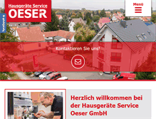 Tablet Screenshot of hausgeraeteservice-oeser.de